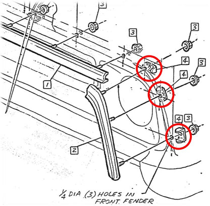 Front Fender Grill Molding Spacers Clips 1968 Chevy GMC C10
